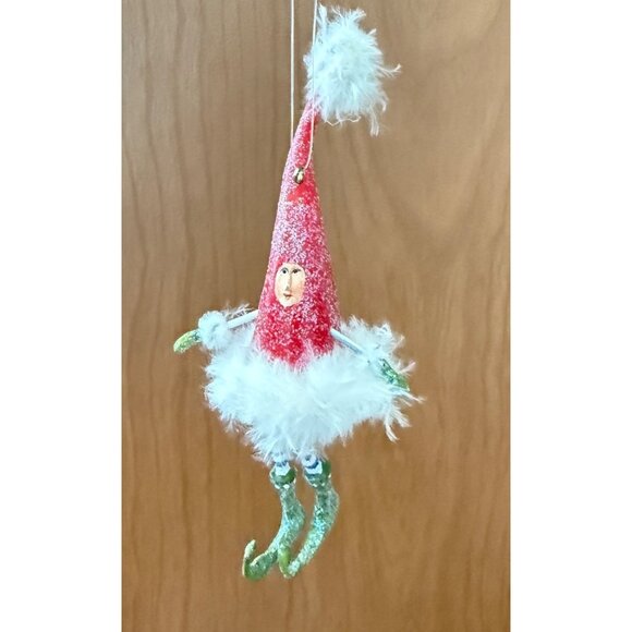 Vintage Dept 56 Krinkles Patience Brewster Red Hat Feathers Elf Girl Ornament - Picture 1 of 4